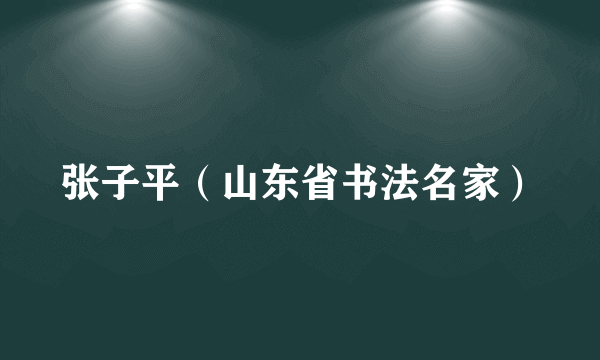 张子平（山东省书法名家）