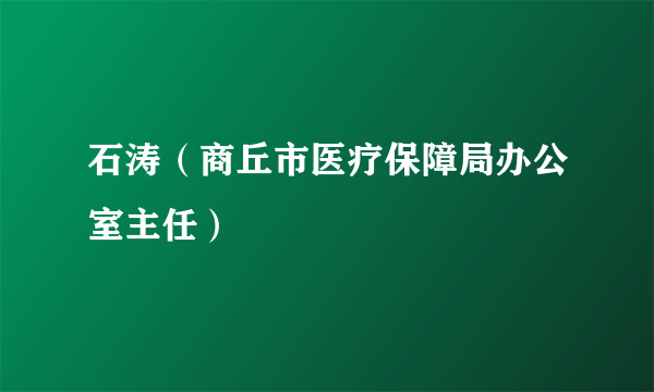 石涛（商丘市医疗保障局办公室主任）