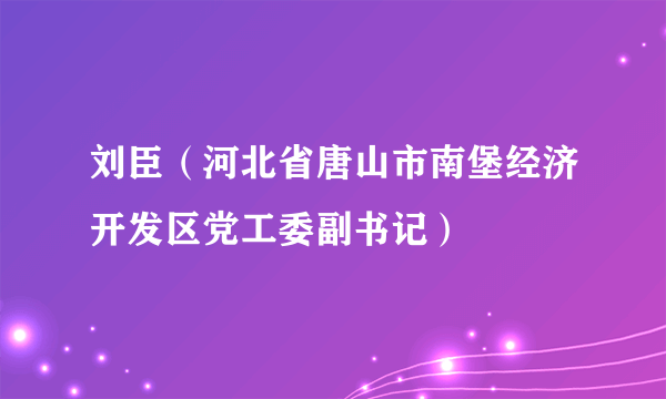 刘臣（河北省唐山市南堡经济开发区党工委副书记）