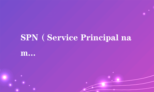 SPN（Service Principal name缩写）