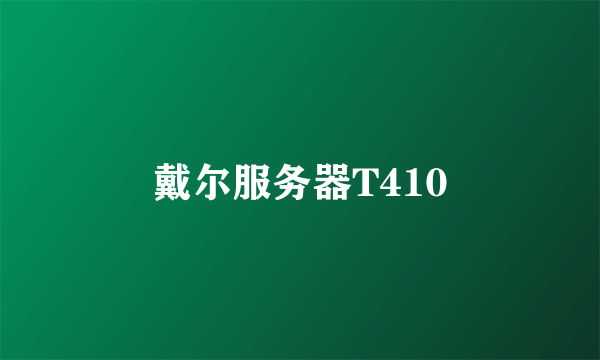 戴尔服务器T410