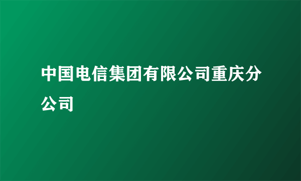 中国电信集团有限公司重庆分公司