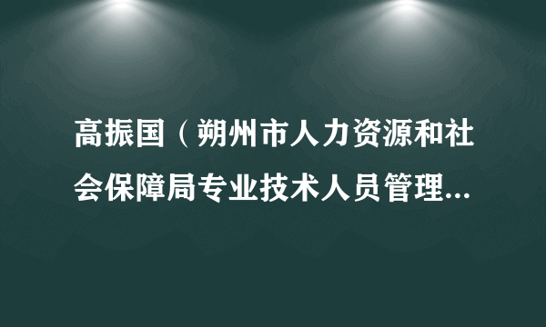 高振国（朔州市人力资源和社会保障局专业技术人员管理科科长）