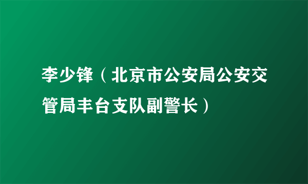 李少锋（北京市公安局公安交管局丰台支队副警长）