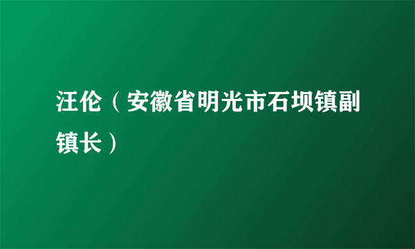 汪伦（安徽省明光市石坝镇副镇长）