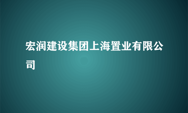 宏润建设集团上海置业有限公司