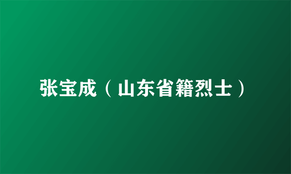 张宝成（山东省籍烈士）