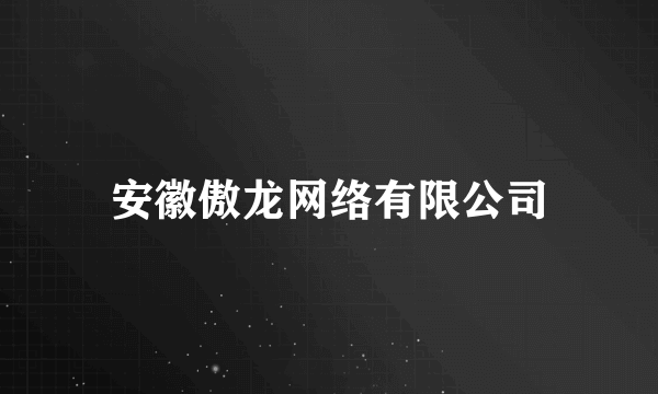 安徽傲龙网络有限公司