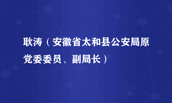 耿涛（安徽省太和县公安局原党委委员、副局长）