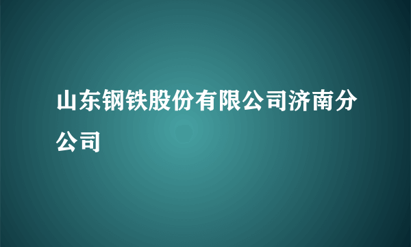 山东钢铁股份有限公司济南分公司