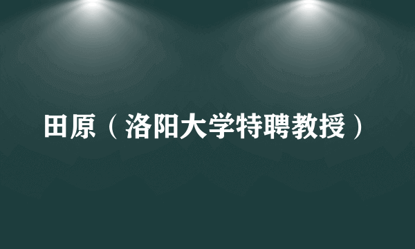 田原（洛阳大学特聘教授）