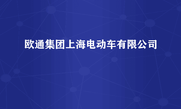 欧通集团上海电动车有限公司