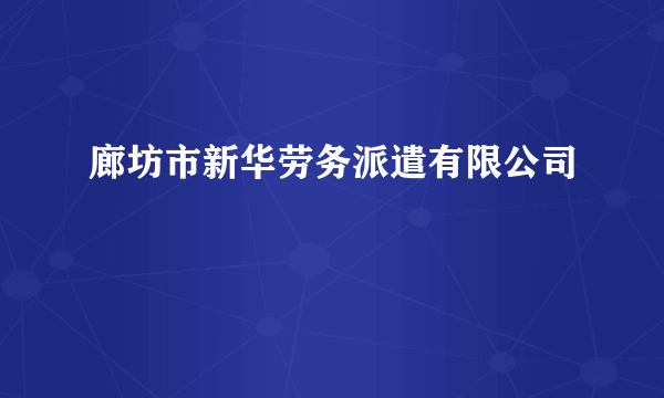 廊坊市新华劳务派遣有限公司