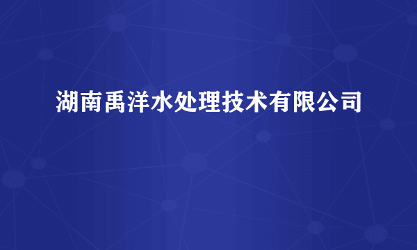 湖南禹洋水处理技术有限公司