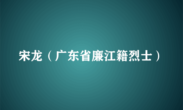 宋龙（广东省廉江籍烈士）