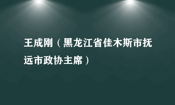 王成刚（黑龙江省佳木斯市抚远市政协主席）