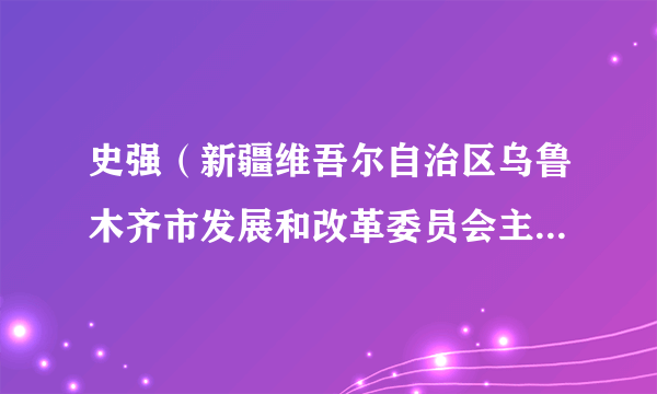 史强（新疆维吾尔自治区乌鲁木齐市发展和改革委员会主任、市粮食和物资储备局局长）