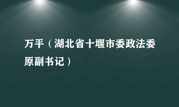 万平（湖北省十堰市委政法委原副书记）