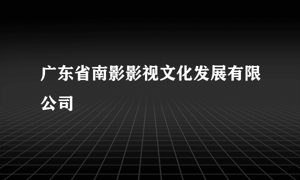 广东省南影影视文化发展有限公司