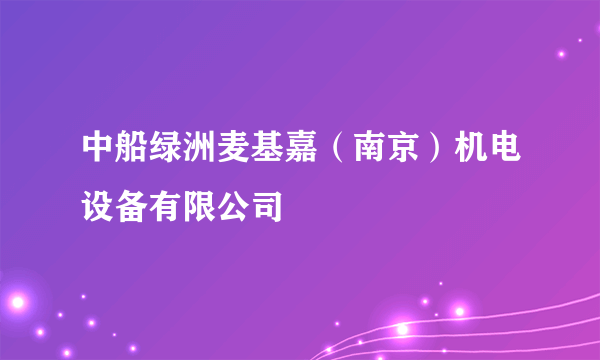 中船绿洲麦基嘉（南京）机电设备有限公司