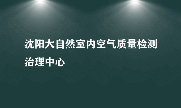 沈阳大自然室内空气质量检测治理中心