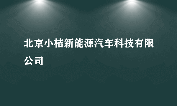 北京小桔新能源汽车科技有限公司