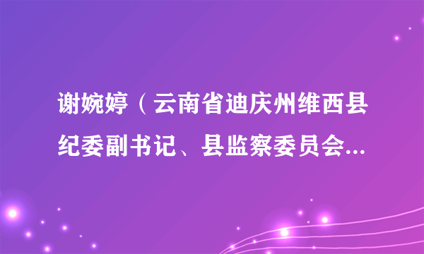 谢婉婷（云南省迪庆州维西县纪委副书记、县监察委员会副主任）