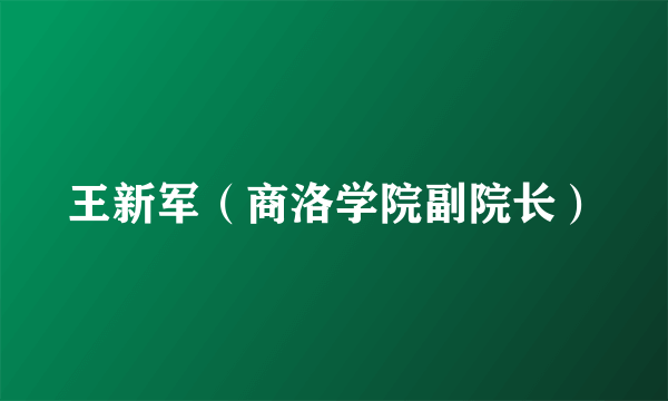 王新军（商洛学院副院长）