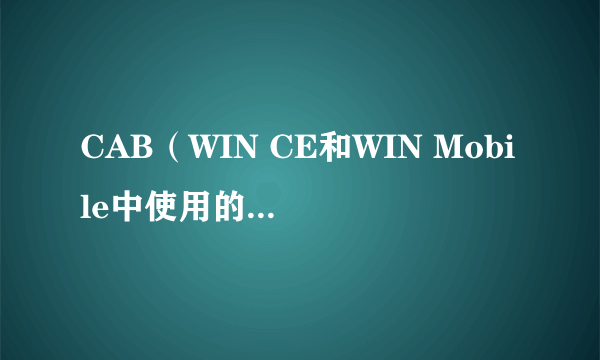 CAB（WIN CE和WIN Mobile中使用的安装包）