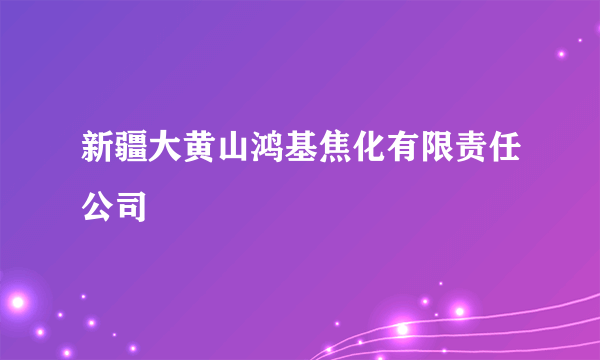 新疆大黄山鸿基焦化有限责任公司