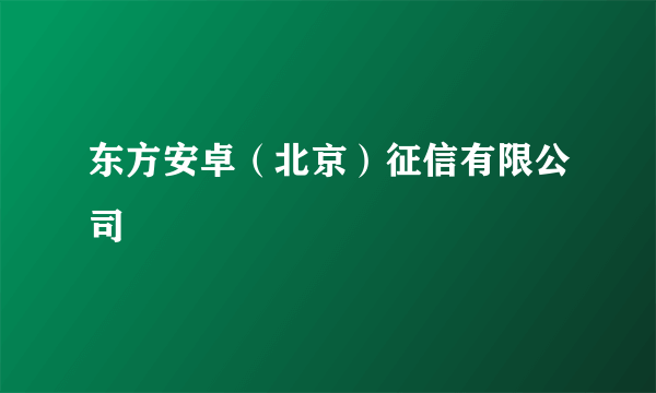 东方安卓（北京）征信有限公司