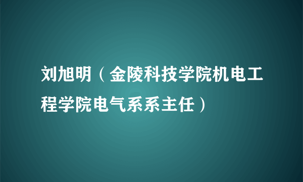 刘旭明（金陵科技学院机电工程学院电气系系主任）