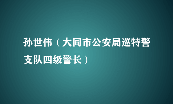 孙世伟（大同市公安局巡特警支队四级警长）