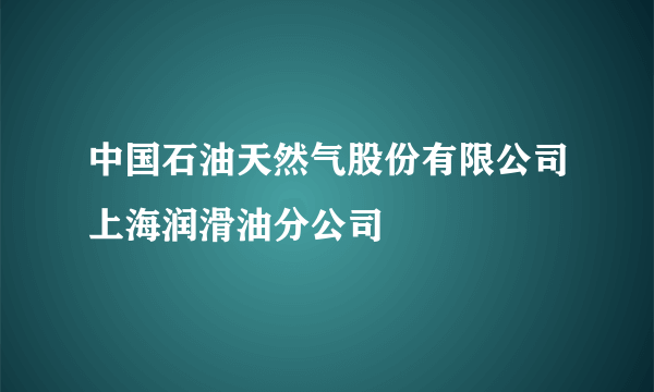 中国石油天然气股份有限公司上海润滑油分公司