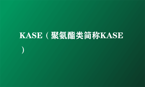 KASE（聚氨酯类简称KASE）