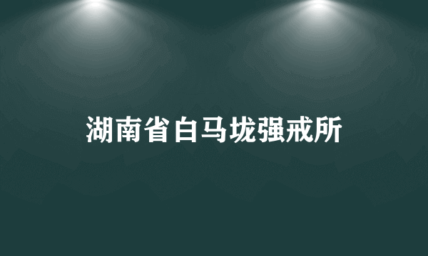 湖南省白马垅强戒所