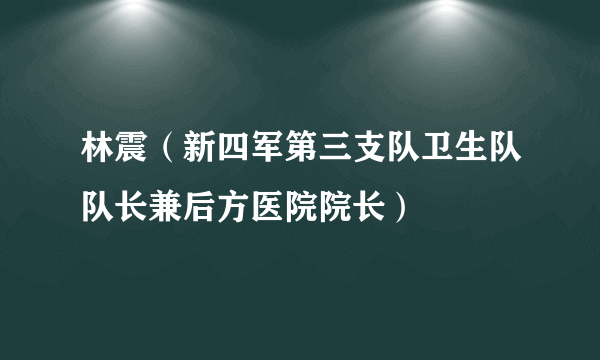 林震（新四军第三支队卫生队队长兼后方医院院长）