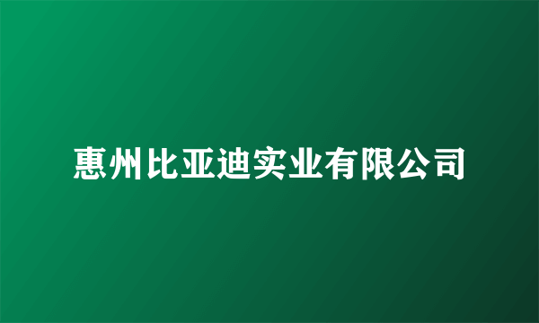 惠州比亚迪实业有限公司