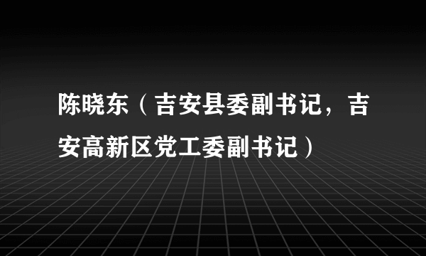 陈晓东（吉安县委副书记，吉安高新区党工委副书记）