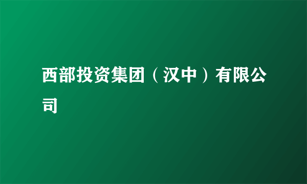 西部投资集团（汉中）有限公司