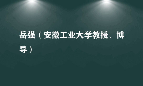 岳强（安徽工业大学教授、博导）