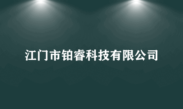 江门市铂睿科技有限公司