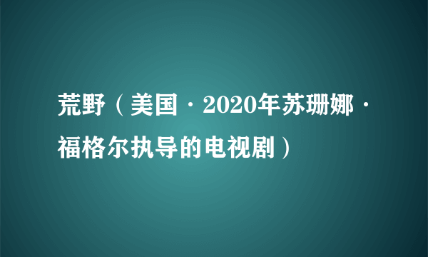 荒野（美国·2020年苏珊娜·福格尔执导的电视剧）