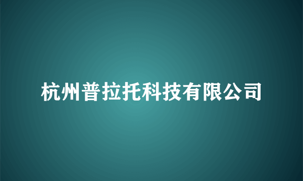 杭州普拉托科技有限公司