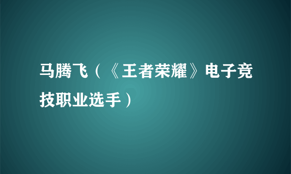 马腾飞（《王者荣耀》电子竞技职业选手）