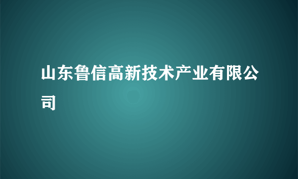 山东鲁信高新技术产业有限公司