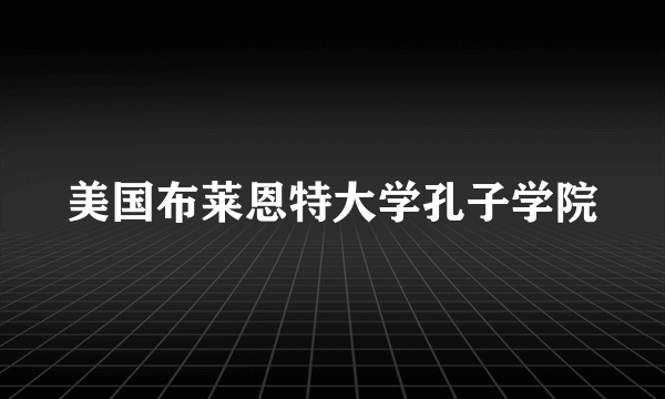 美国布莱恩特大学孔子学院