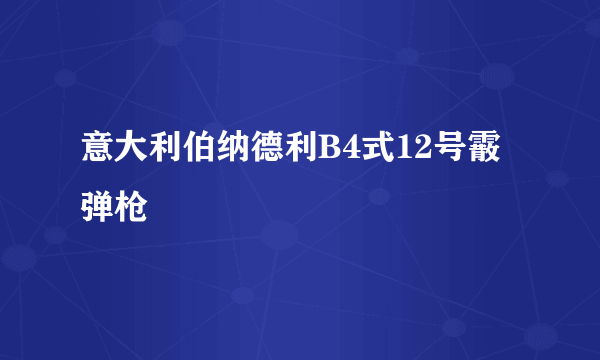 意大利伯纳德利B4式12号霰弹枪