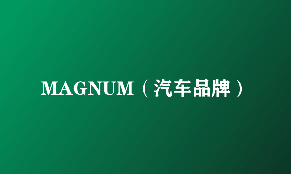 MAGNUM（汽车品牌）