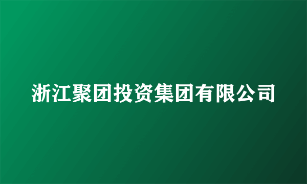 浙江聚团投资集团有限公司